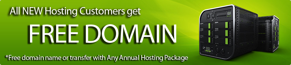 Current Special: Receive two months free hosting and a free domain name with any annual hosting package.