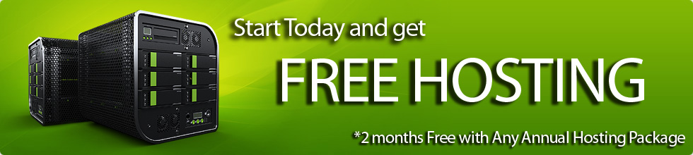 Current Special: Receive two months free hosting and a free domain name with any annual hosting package.