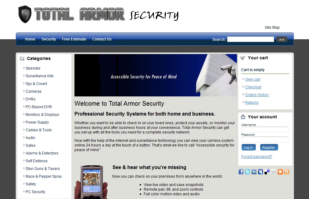 Total Armor Security: Website Design
