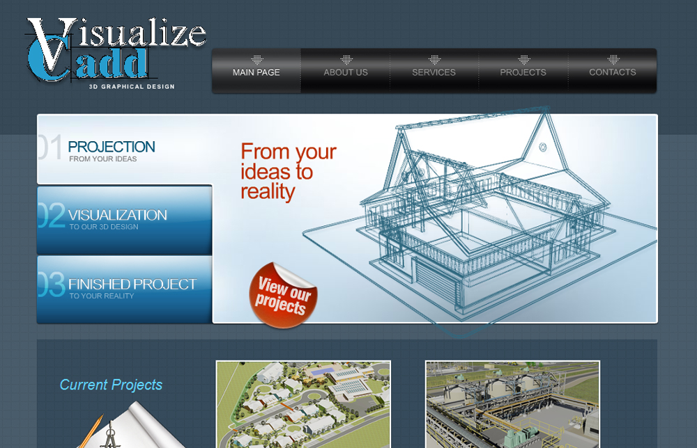 Visualize Cadd Website Design